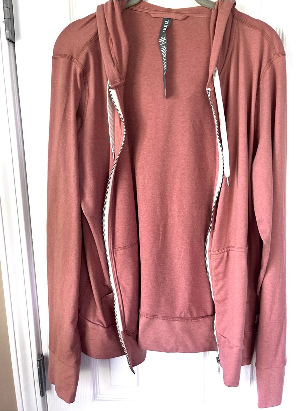 Vuori Halo Performance Full Zip Hoodie Large Dusty Rose DreamKnit - Picture 6 of 9